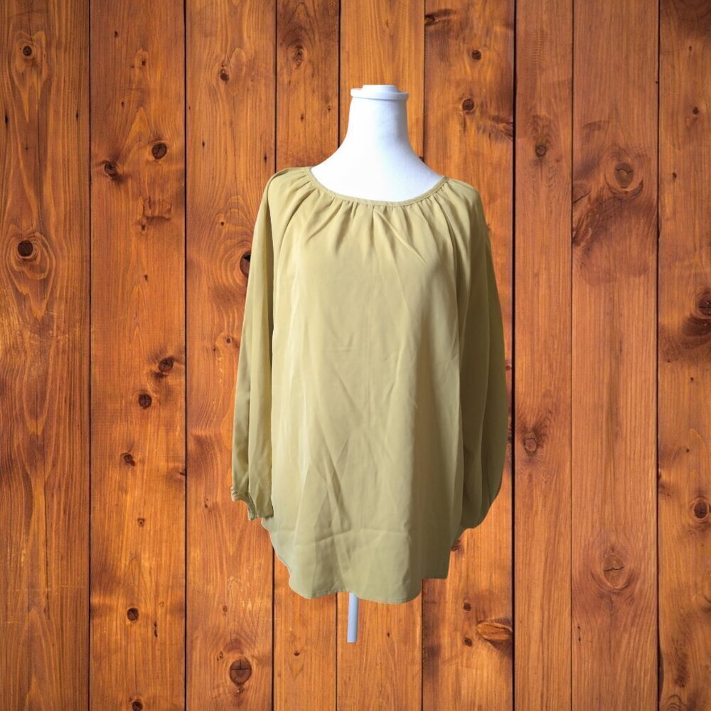 Zanzea Keyhole Back Balloon Sleeve Pullover Blouse Top Size Large Office